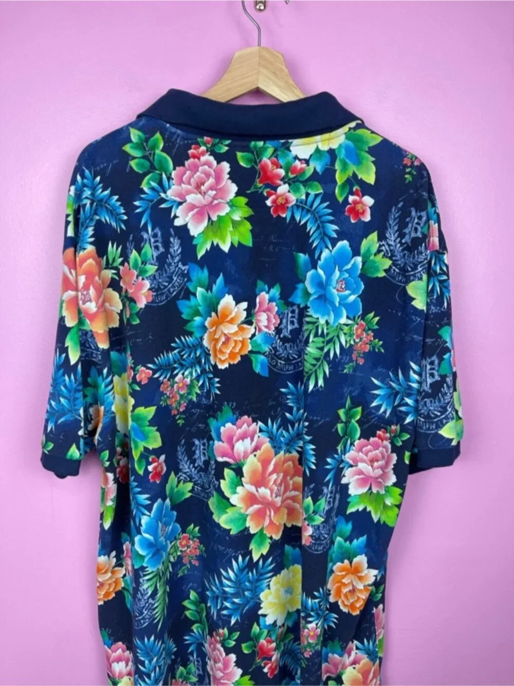 Polo Ralph Lauren Floral Mesh Polo Shirt Blue Print Big & Tall Men’s 2XB